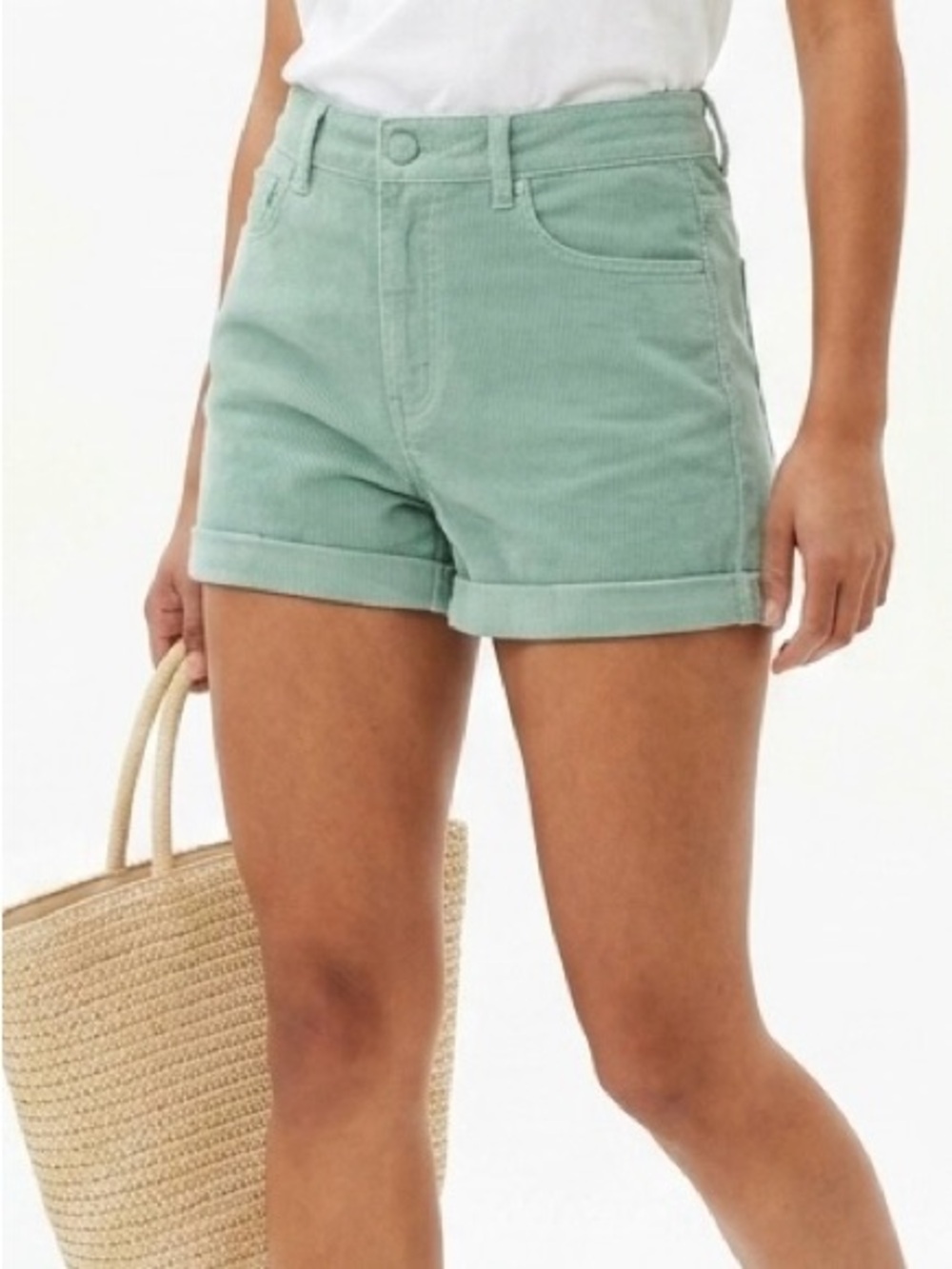 PacSun Sage Green Corduroy High Rise Mom Shorts - Size 24 EUC